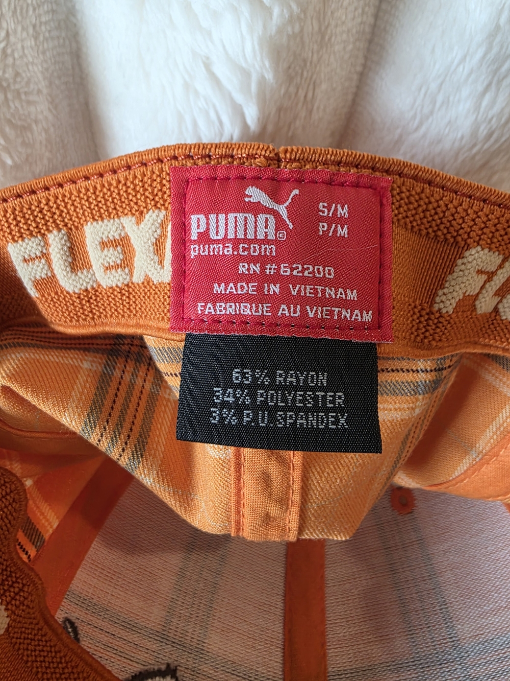 Puma Orange Plaid Baseball Cap - Picture 6 of 9
